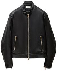 Versace - Leather Outerwear - Lyst