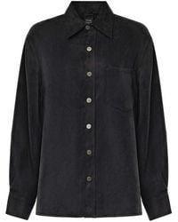 Pinko - Cupro And Viscose Twill Shirt - Lyst