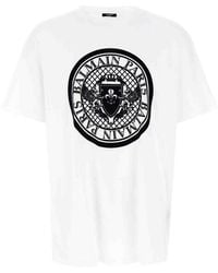 Balmain - Velvet Logo T-Shirt - Lyst