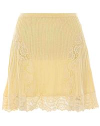 Self-Portrait - Pointelle Knit Mini Skirt - Lyst