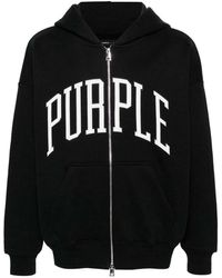 Purple Brand - Logo Cotton Full Zip Hoodie - Lyst