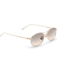 Brunello Cucinelli - Oval Titanium Sunglasses - Lyst