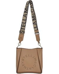 Stella McCartney - Shoulder Bag In Sand Vegan With Openwork Logo - Lyst