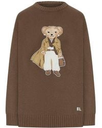 Polo Ralph Lauren - Ribbed Cashmere Pullover With Teddy Applique - Lyst