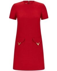Valentino Garavani - Vlogo Signature Wool And Silk Dress - Lyst