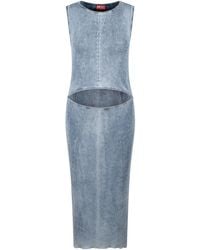 DIESEL - M-Taryn Midi Ribbed Dress - Lyst