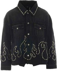 Amiri - Studs Flames Trucker Jacket - Lyst