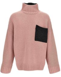 JW Anderson - Logo Embroidery Two-color Sweater - Lyst