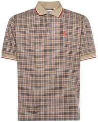 Burberry - Cotton Blend Check Polo Shirt - Lyst