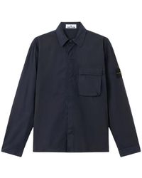 Stone Island - Stretch Cotton Canvas Overshirt - Lyst