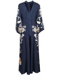 La DoubleJ - Silk Twill Maxi Dress With Cascading Sleeves - Lyst