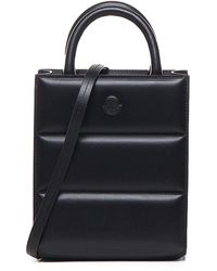 Moncler - Leather Doudoune Mini Tote Bag - Lyst
