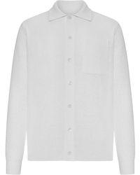 Roberto Collina - Military Stitch Cotton And Linen Blend Shirt - Lyst