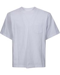 Sacai - Light Weight Denim X Cotton Jersey T-Shirt - Lyst