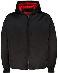 Ferrari - Shiny Fabric Bomber Jacket With Hood - Lyst