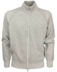 Brunello Cucinelli - Fisher's Rib Knitted Cashmere Cardigan - Lyst