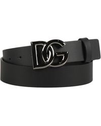 Dolce & Gabbana - Logoed Bukle Belt - Lyst