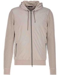 Herno - Nylon And Pique Knit Cardigan - Lyst