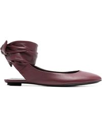 The Attico - Cloe Leather Ballerina Shoes - Lyst