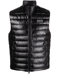 Duvetica - Filucca High Neck Padded Down Gilet With Logo - Lyst