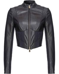 Pinko - Short Leather Jacket - Lyst