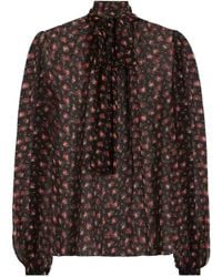 Dolce & Gabbana - Small Rose-Print Chiffon Top - Lyst