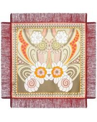 La DoubleJ - Silk Scarf With Fringes And Ornamental Print - Lyst