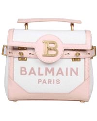 Balmain - B-buzz 23 Bag In Canvas And Leather - Lyst
