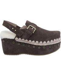 Mou - Suede Clog Back Strap - Lyst