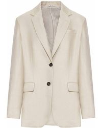 Brunello Cucinelli - Single-Breasted Tailored Linen Jacket - Lyst