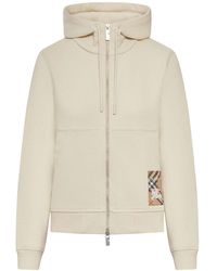 Burberry - Felpa Con Cappuccio E Cerniera - Lyst