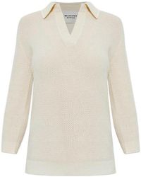 Isabel Marant - Ivory Nathalie Alpaca-Blend Polo Sweater - Lyst