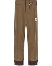 Maison Mihara Yasuhiro - Mix Layered Wool Gabardine Pants - Lyst