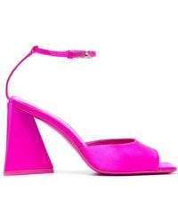The Attico - Piper Satin Heel Sandals - Lyst