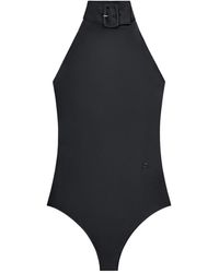 Courreges - High-Neck Bodysuit With Buckle - Lyst