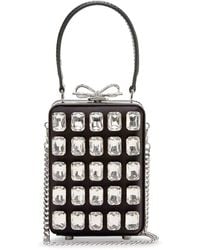 Self-Portrait - Satin Shoulder Bag With Crystals - Lyst