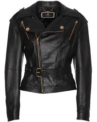 Elisabetta Franchi - Jacket With Frontal Zip And Belt - Lyst