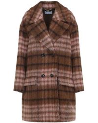Moschino - Checked Double-Breasted Coat - Lyst