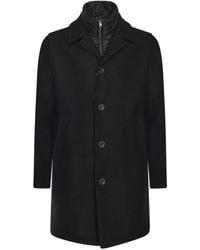Herno - Single-Breasted Wool Blend Coat - Lyst