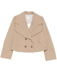Emporio Armani - Cotton Double-Breasted Jacket - Lyst