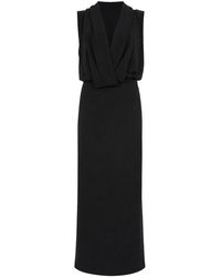 Patrizia Pepe - Long Draped Crepe Dress - Lyst