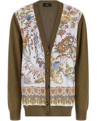Etro - Paisley Silk Insert Cardigan - Lyst