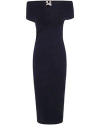 Alberta Ferretti - Viscosa Stretch Midi Dress - Lyst