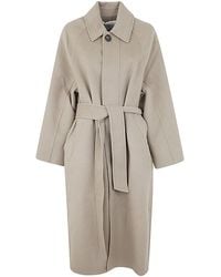 Ami Paris - Long Belted Coat - Lyst