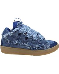Lanvin - Curb Blue Denim Sneakers - Lyst
