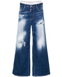 DSquared² - Sustainable Logo Patch Straight-leg Trousers - Lyst