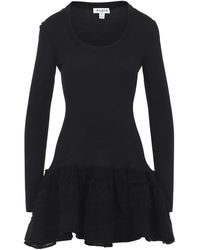 Alaïa - Alaia Ruffle Wool Mini Dress - Lyst