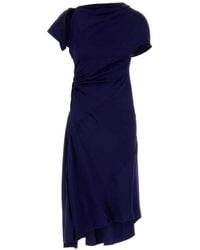 Victoria Beckham - Midi Dress With Asymmetric Cuts - Lyst