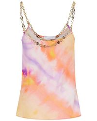 Rabanne - Printed Satin Top - Lyst