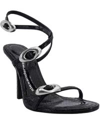 Alexander Wang Lambskin Vic Sandals in Black | Lyst